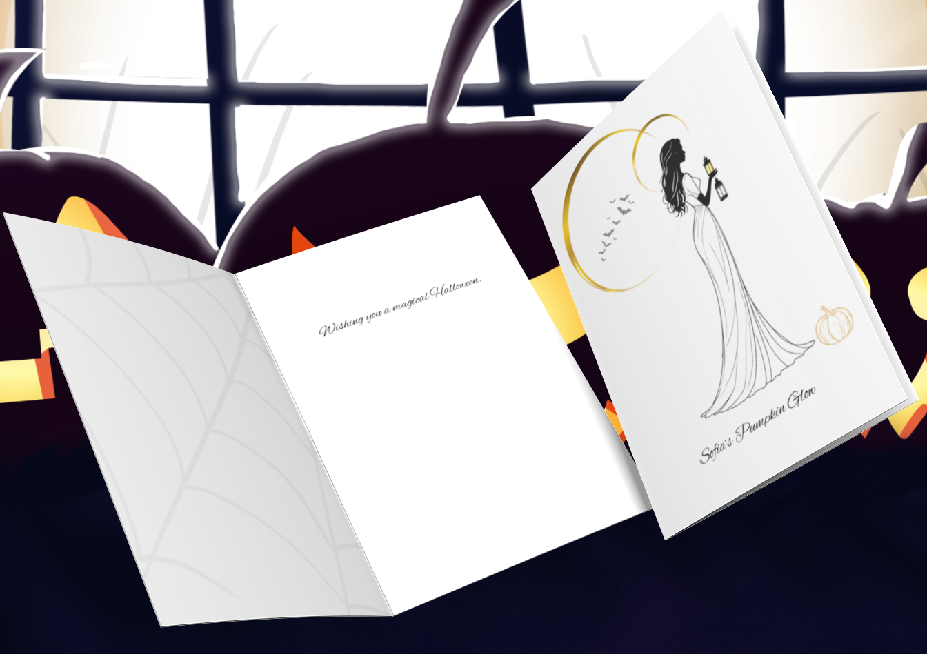 Personalized Halloween Greeting Card: Custom Autumn Design