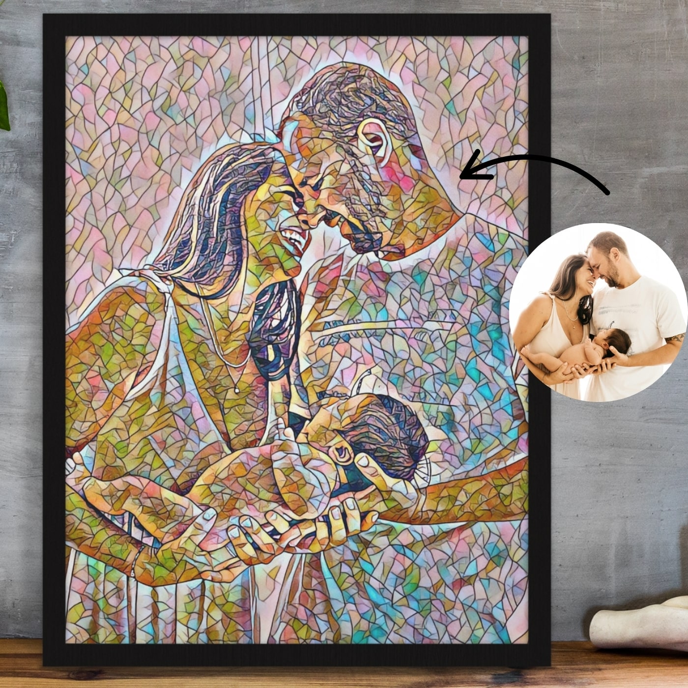 Custom Mosaics Print from Photo Personalised Portrait Digital Download Custom Wall Art