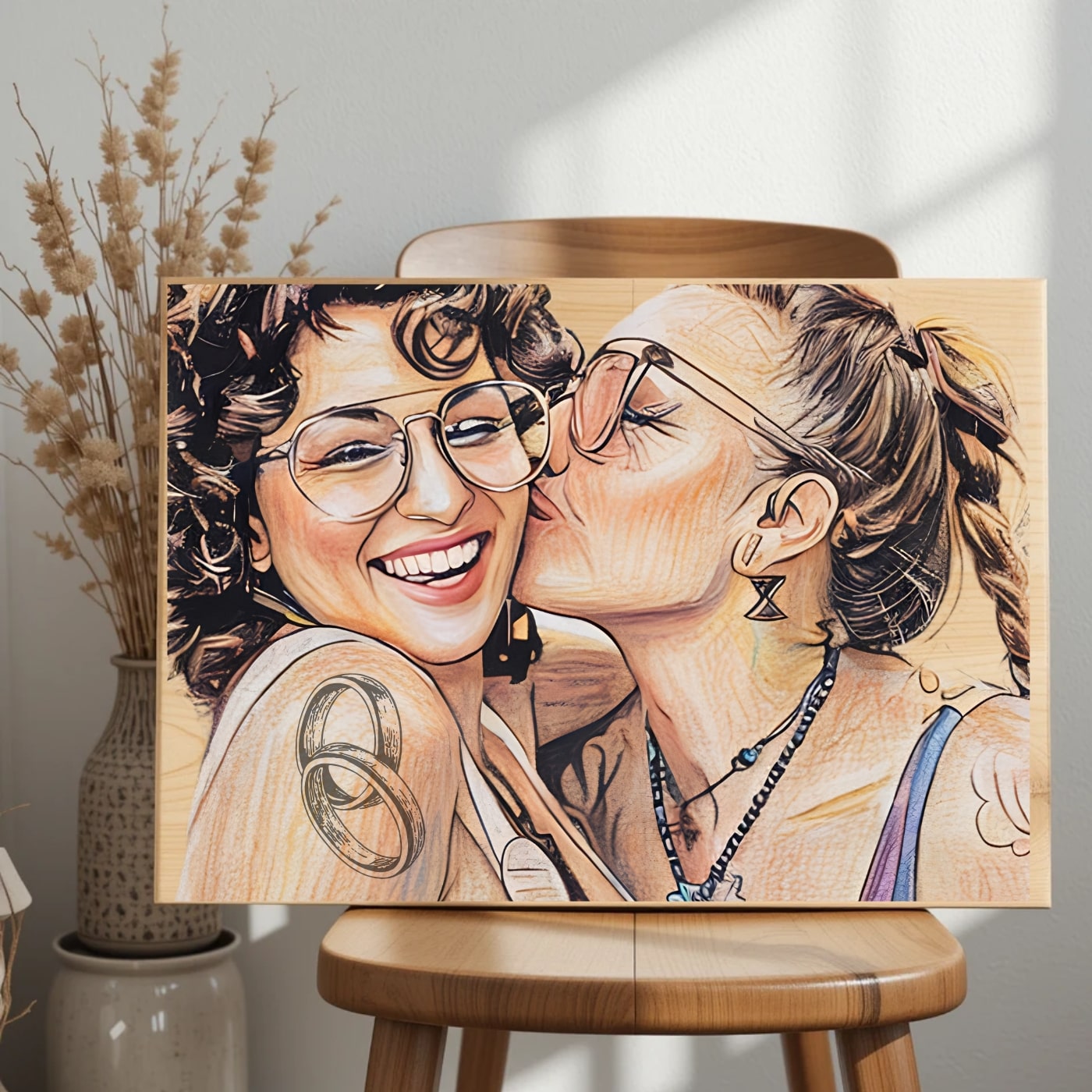 Custom Maple Wood Photo Portrait: Personalized Eco-Friendly Wall Art