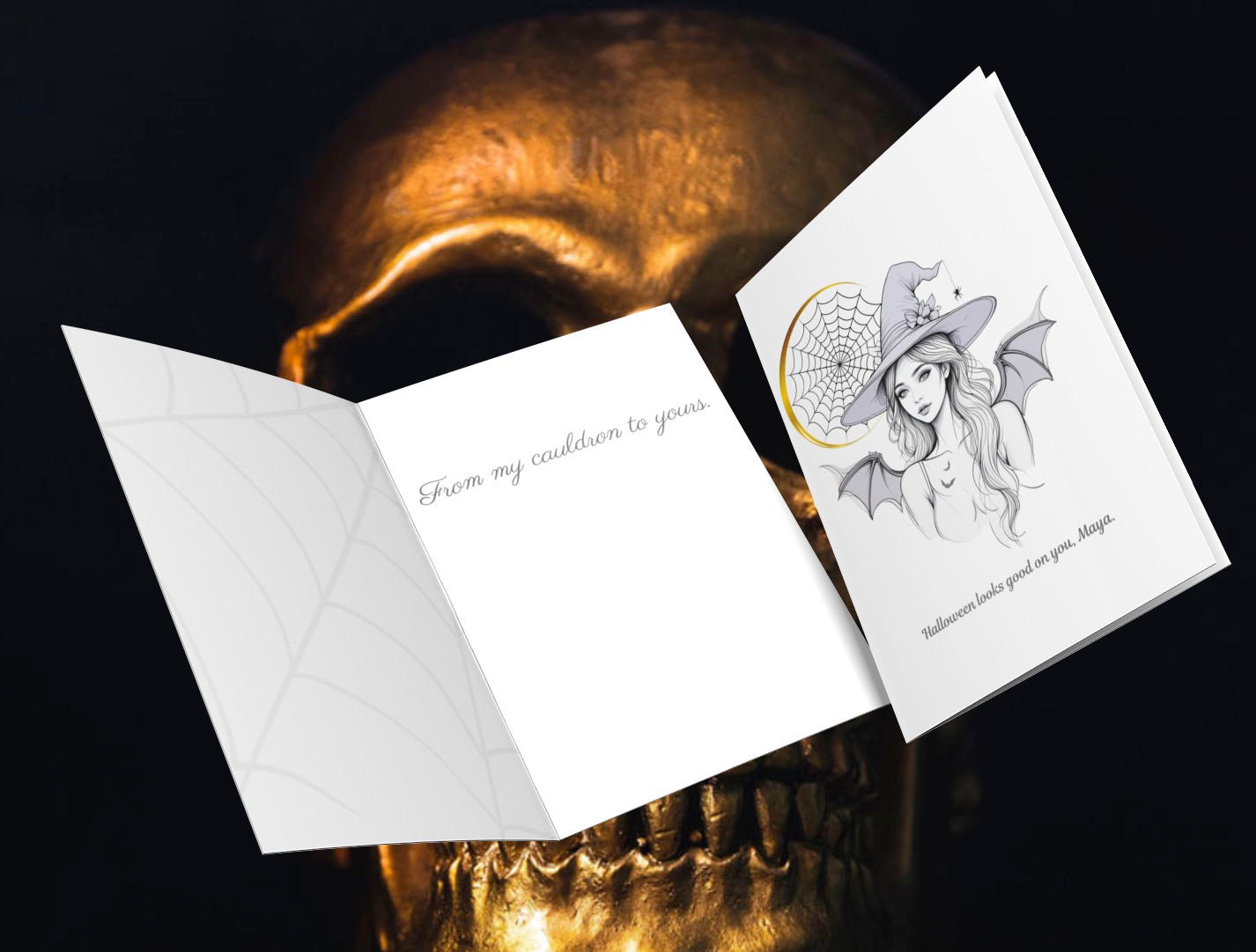 Personalized Halloween Greeting Card: Custom Autumn Design