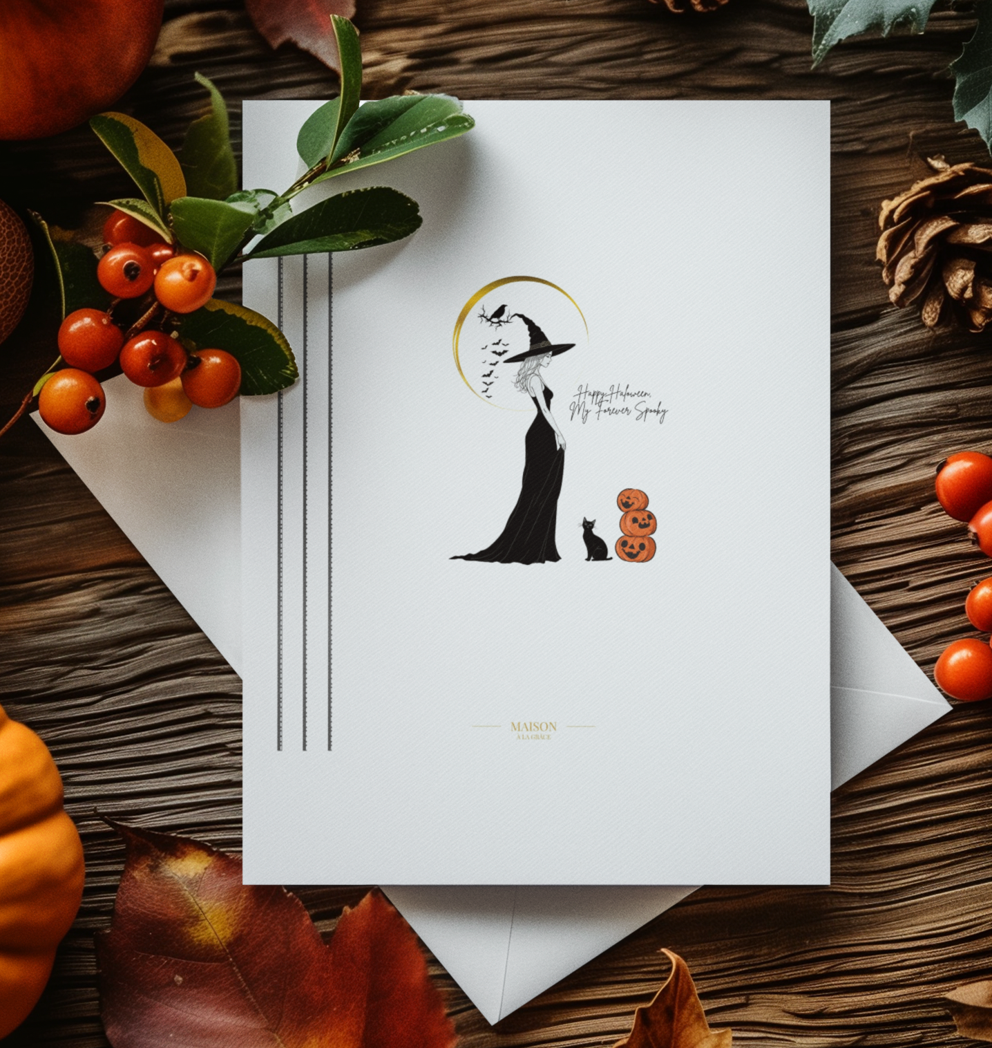 Personalized Halloween Greeting Card: Custom Autumn Design