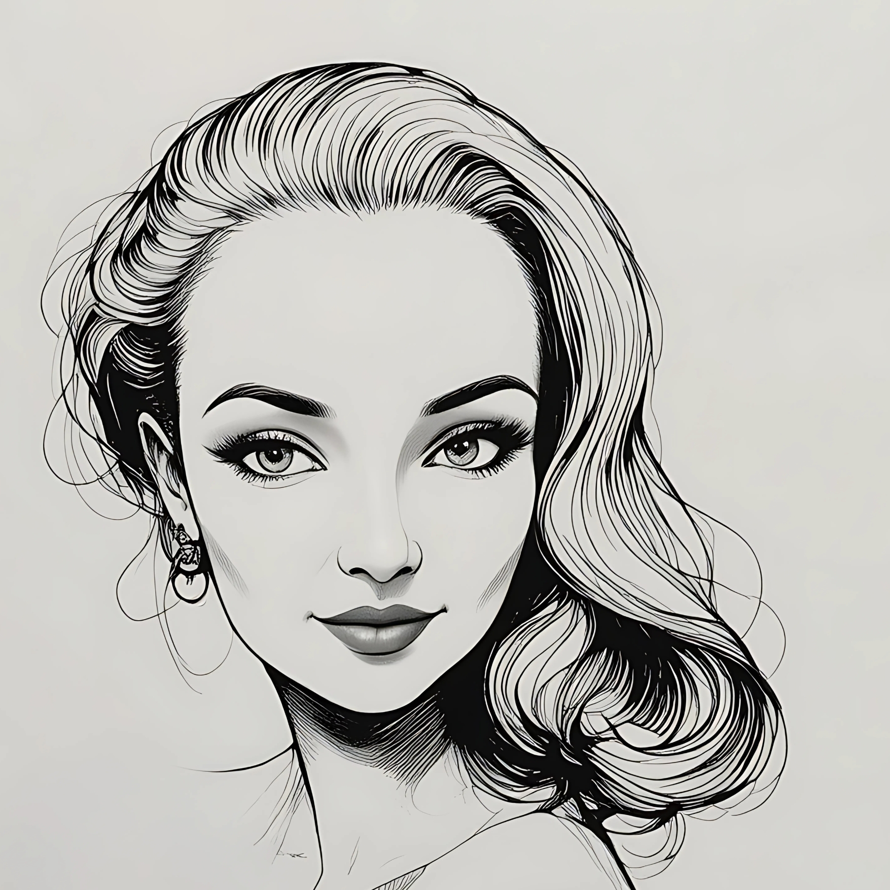 Custom Pen Portrait Digital Download Only Black Pen Wall Art 