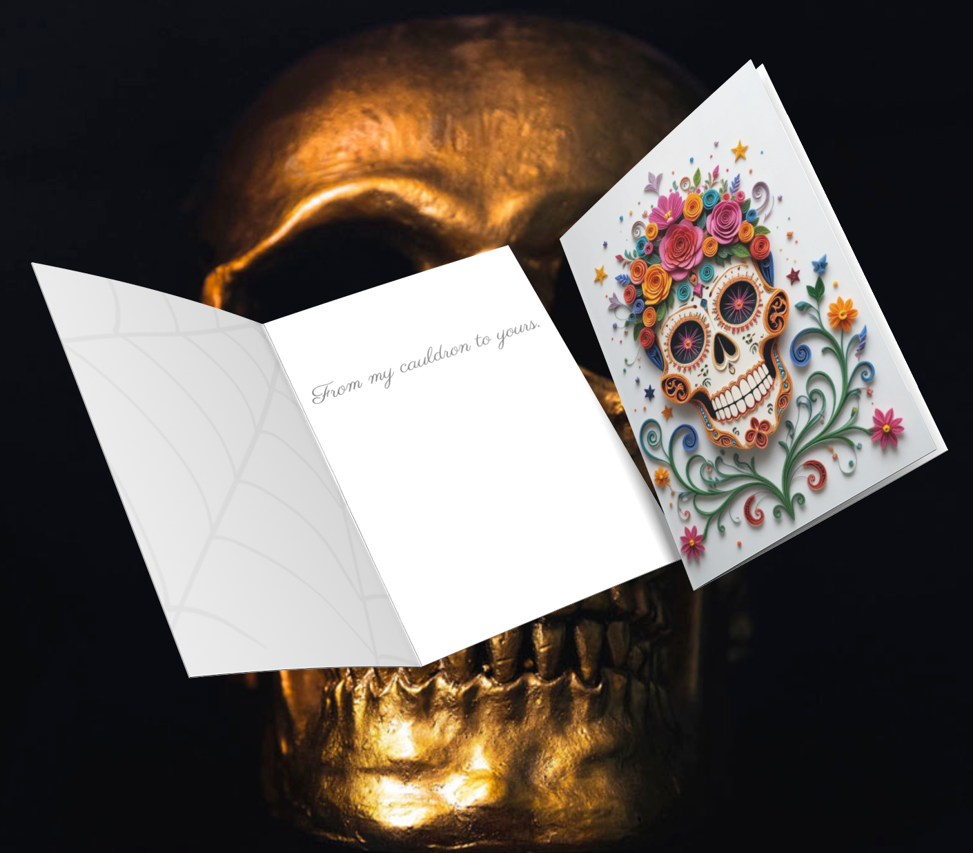 Halloween Greeting Card: 3D Quilling Style, Eco-Friendly Seasonal card (5x7)