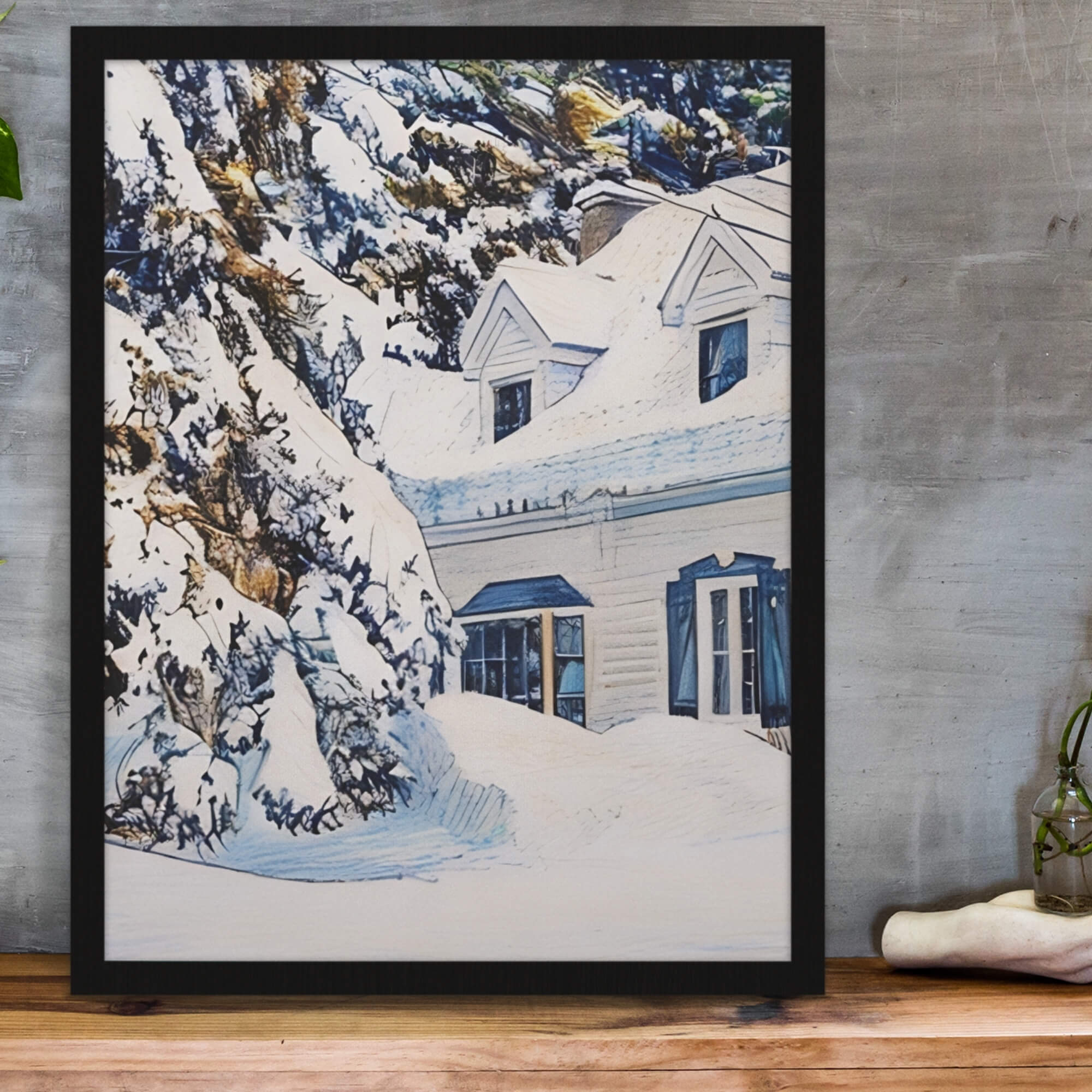 Custom Framed Sketch Portraits Pets Portraits House bespoke Image 