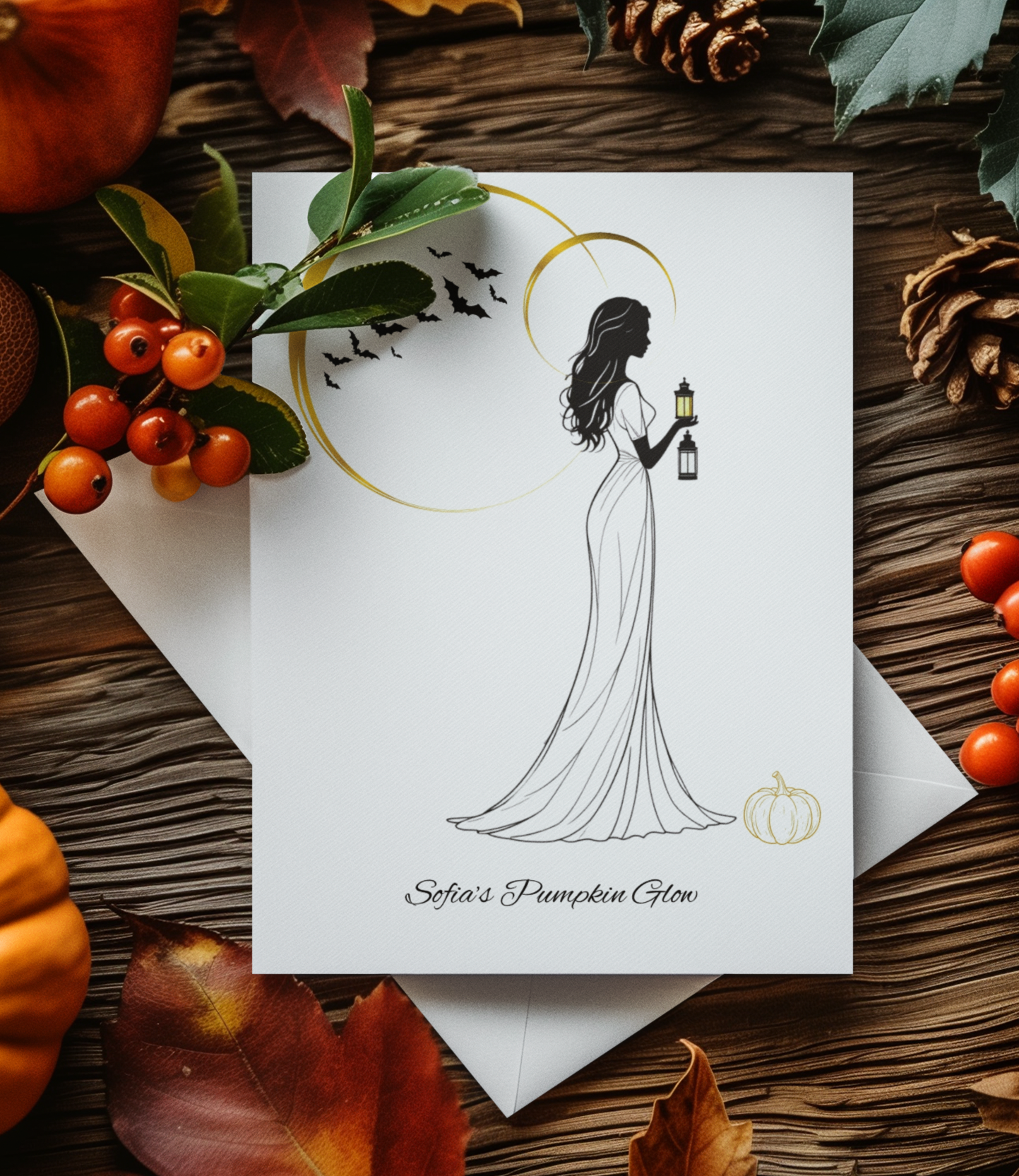 Personalized Halloween Greeting Card: Custom Autumn Design