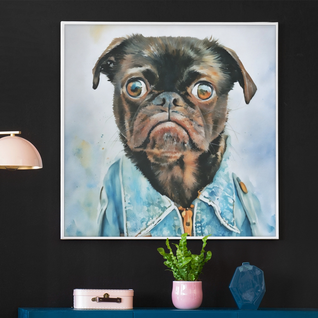 Custom Watercolour Pets Framed Portrait: Fine Art Print from Photo, Digital File Included Personalised Art