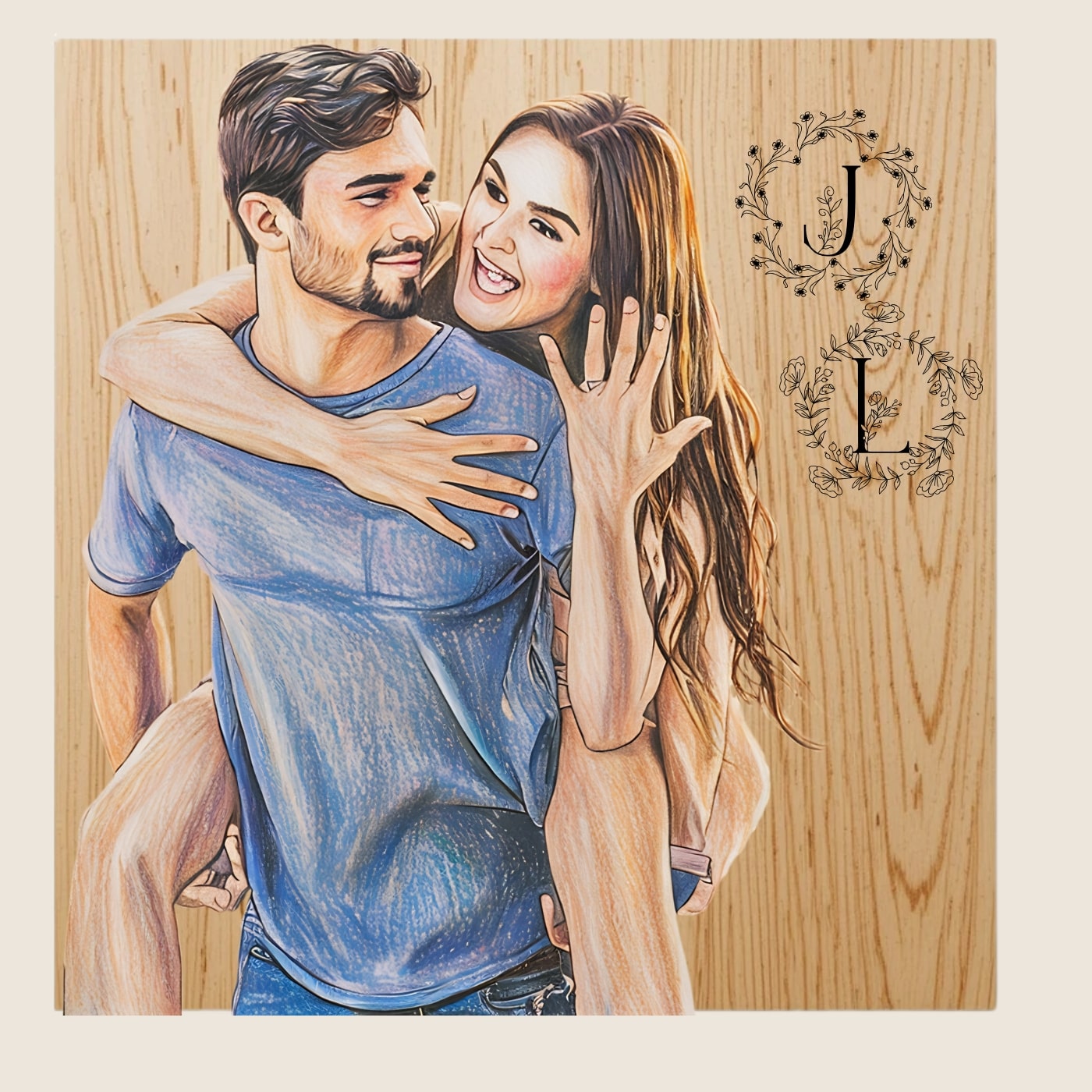 Custom Maple Wood Photo Portrait: Personalized Eco-Friendly Wall Art