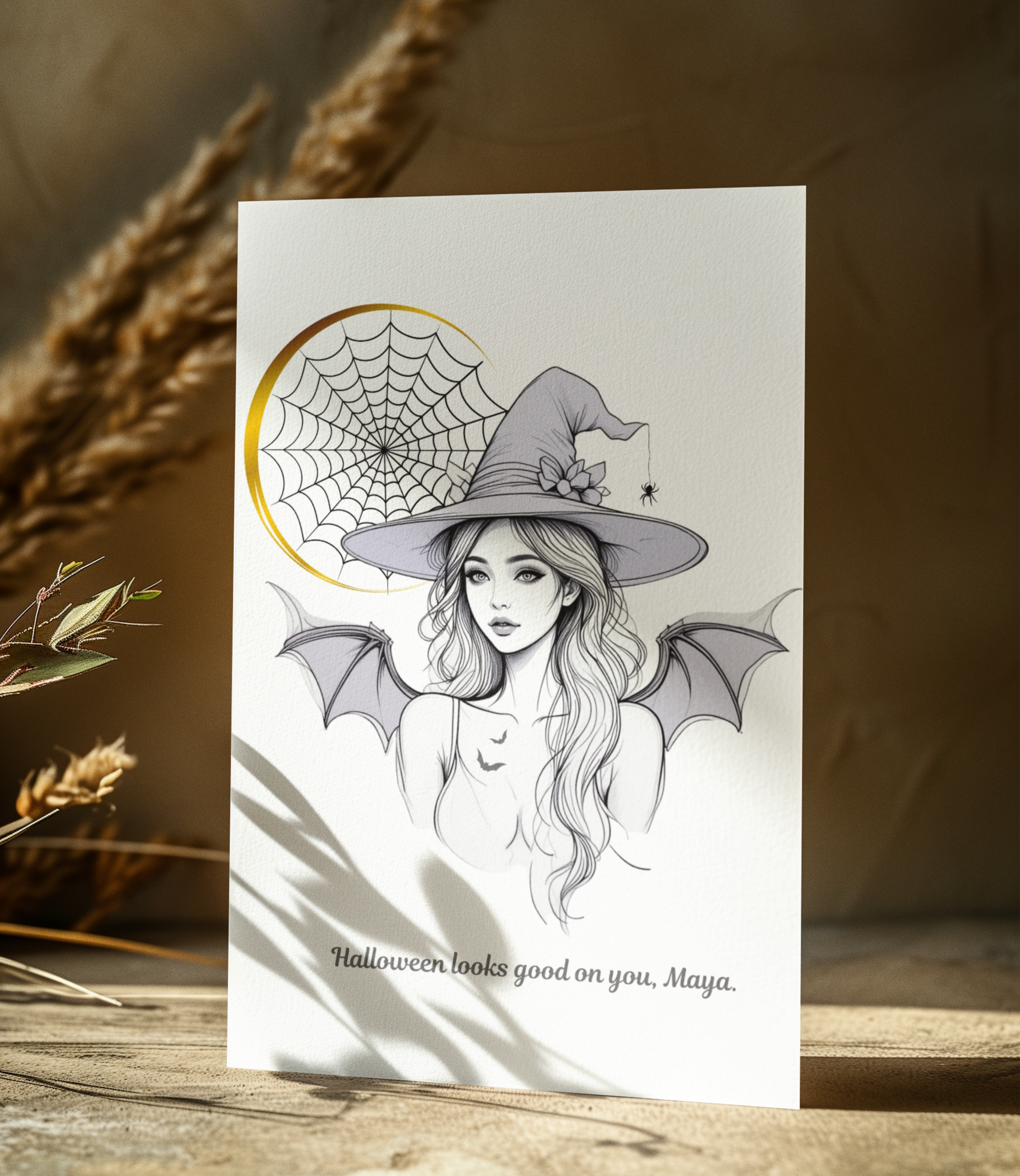 Personalized Halloween Greeting Card: Custom Autumn Design