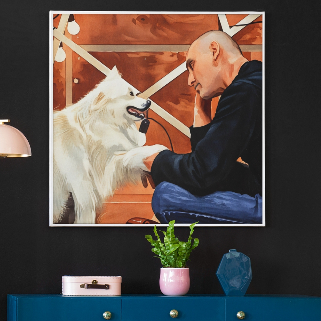Custom Watercolour Pets Framed Portrait: Fine Art Print from Photo, Digital File Included Personalised Art