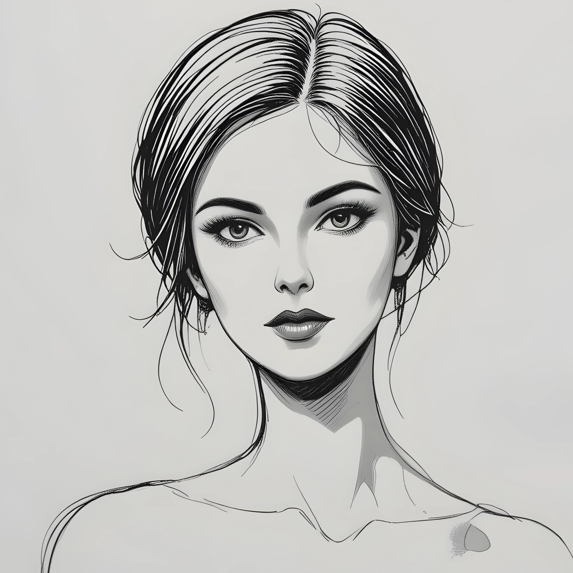 Custom Pen Portrait Digital Download Only Black Pen Wall Art 