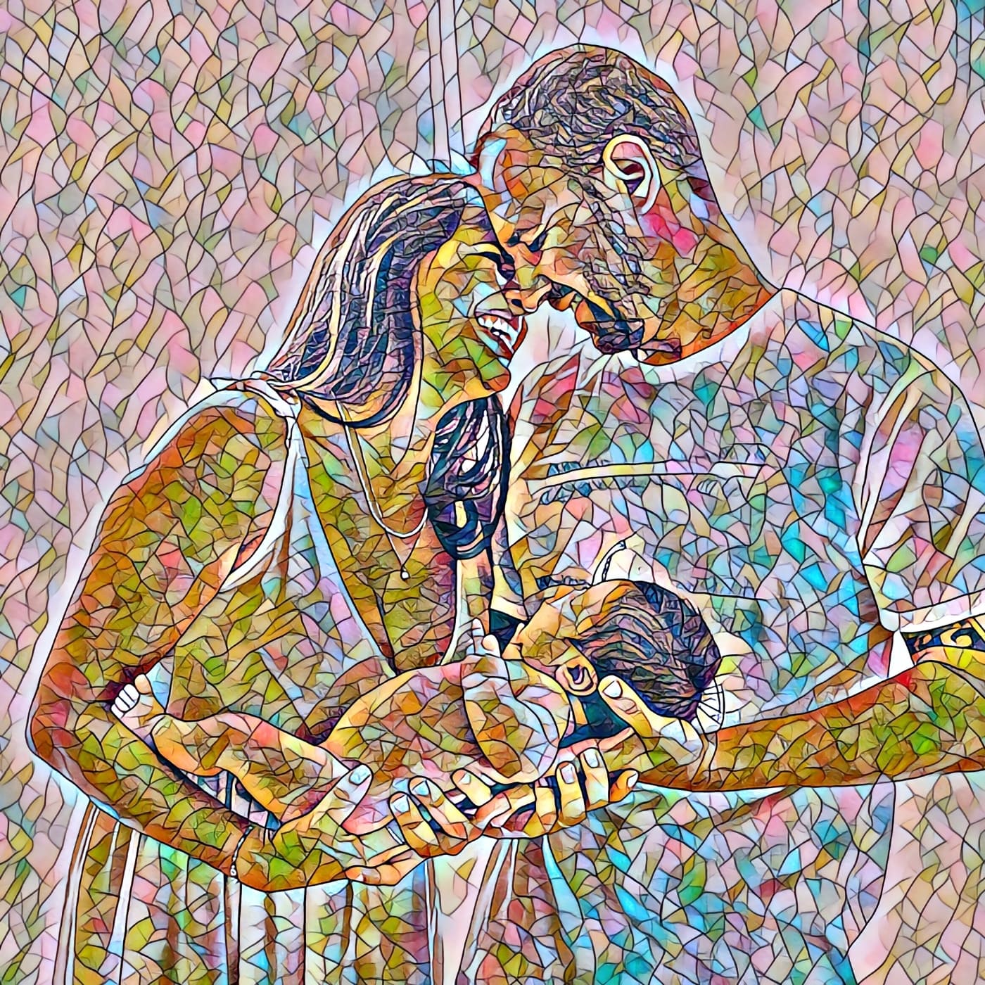 Custom Mosaics Print from Photo Personalised Portrait Digital Download Custom Wall Art