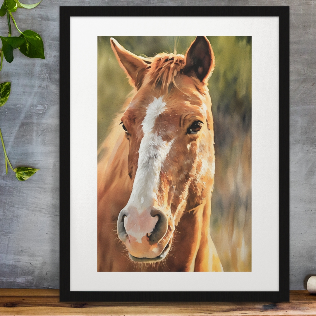 Custom Watercolour Pets Framed Portrait: Fine Art Print from Photo, Digital File Included Personalised Art