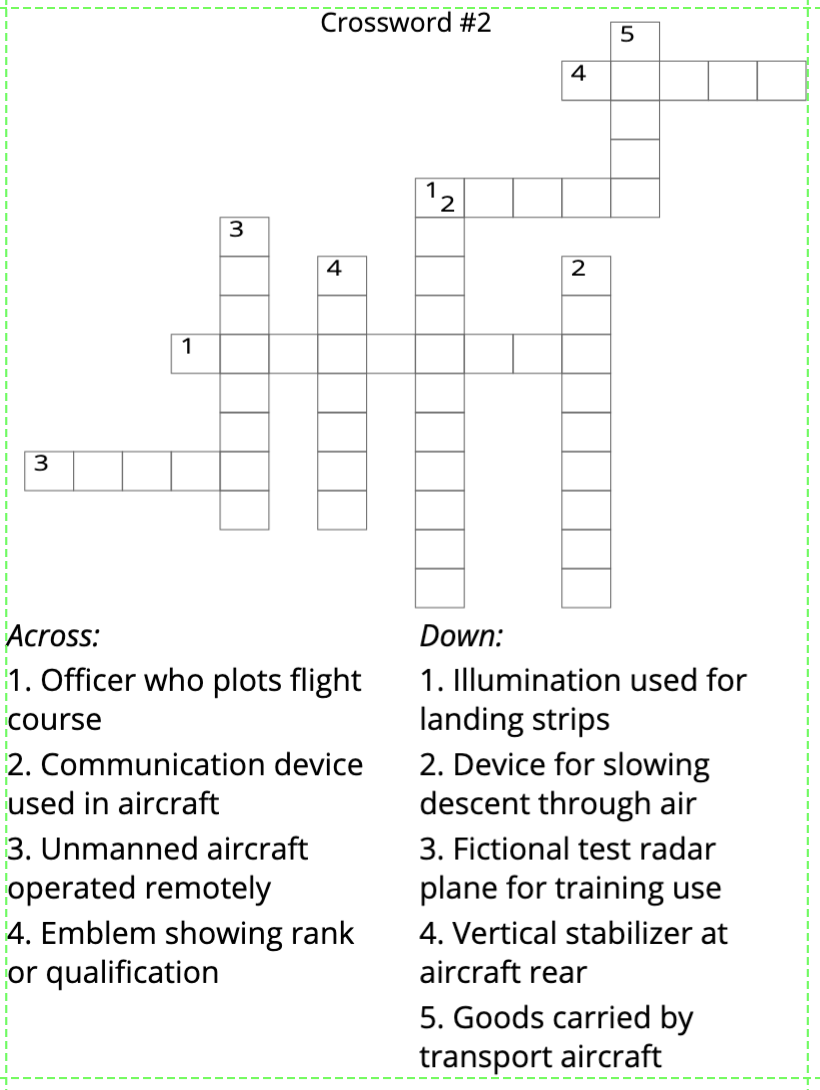 Air Force Crossword Puzzles