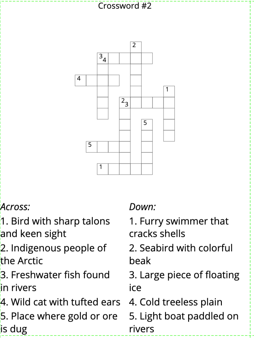 Alaska Crossword Puzzles