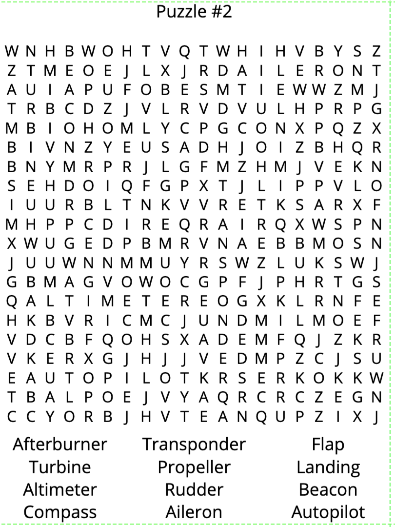 Air Force Word Search Puzzles
