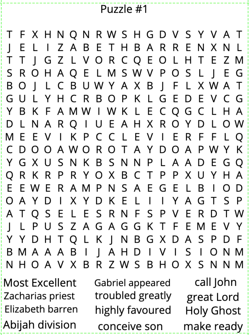 The Gospel of Luke Word Search Puzzles