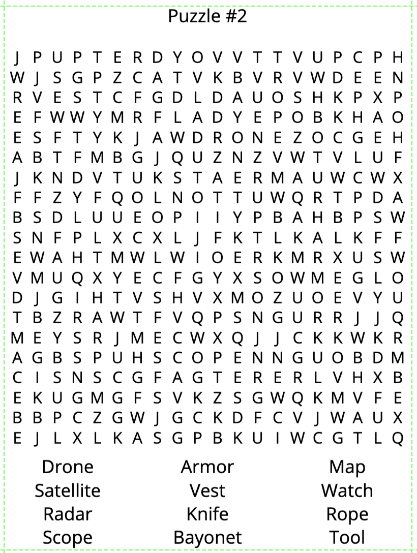 Marines Word Search Puzzles