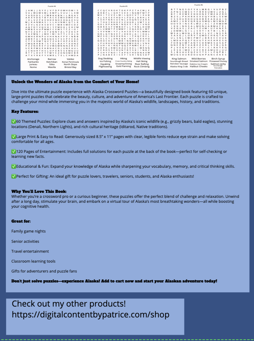 Alaska Crossword Puzzles