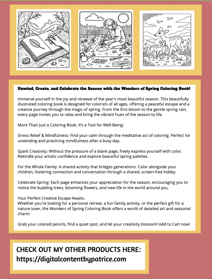 The Wonders of Spring Coloring Book