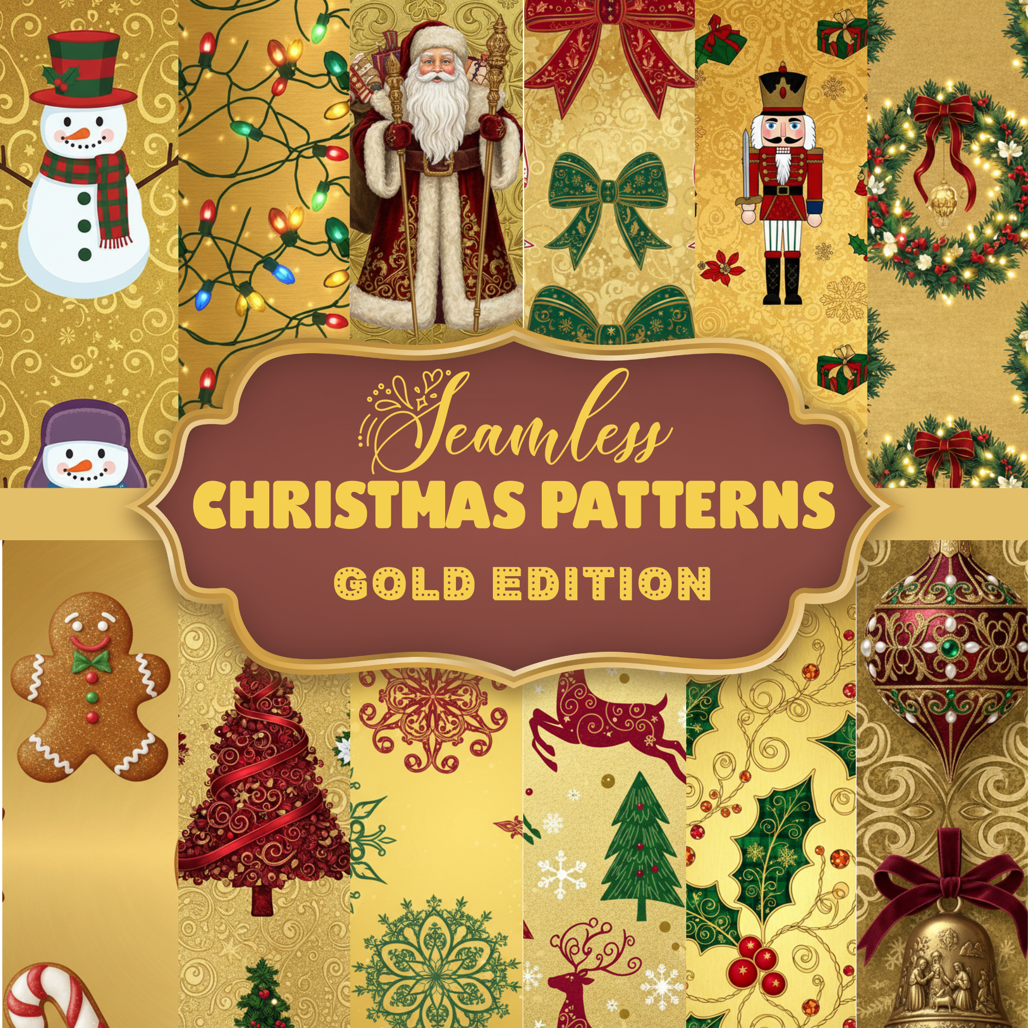 12 Seamless Christmas Patterns