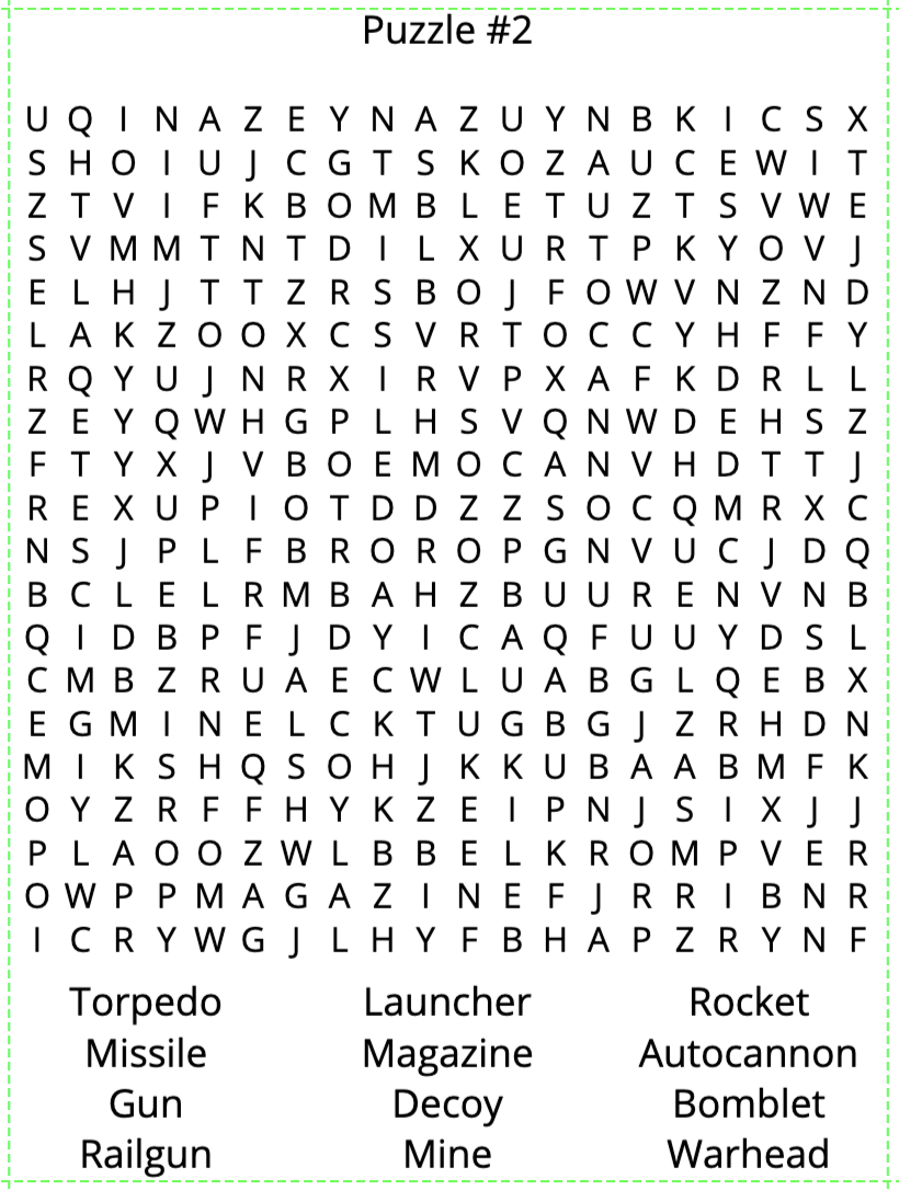 Navy Word Search Puzzles