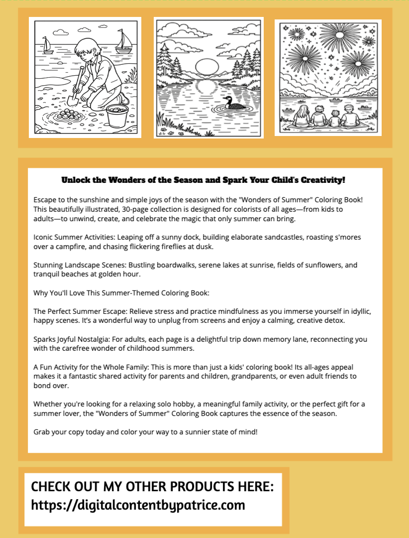 The Wonders of Summer Coloring Book