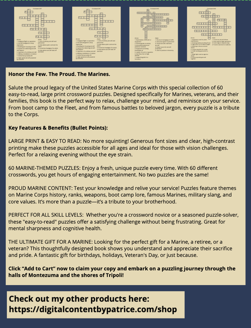 Marines Crossword Puzzles 