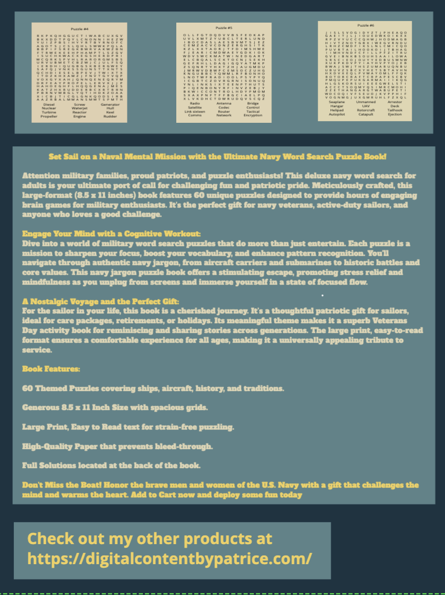 Navy Word Search Puzzles