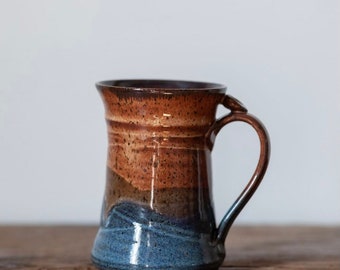 Earth and Sea coffee mug cup ocean blue pottery clay