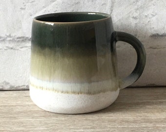 Forest Green Glazed Mojave stoneware ceramic Mug, Tea coffee Mug Cup Scandi design Kitchen Drinkware Gift Boho Stone Present