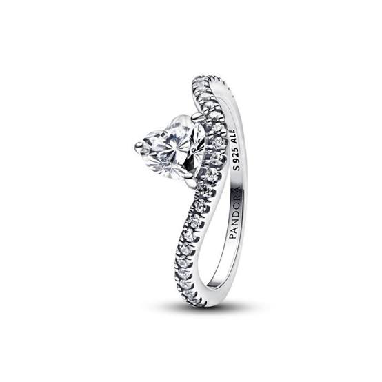 ANILLO CORAZON ONDULADO PLATA