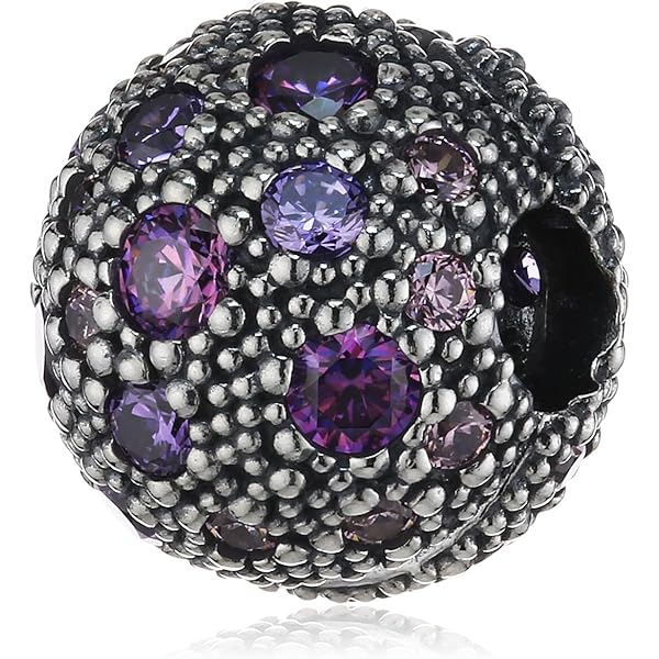 CLIP BOLA CON PIEDRAS MORADAS