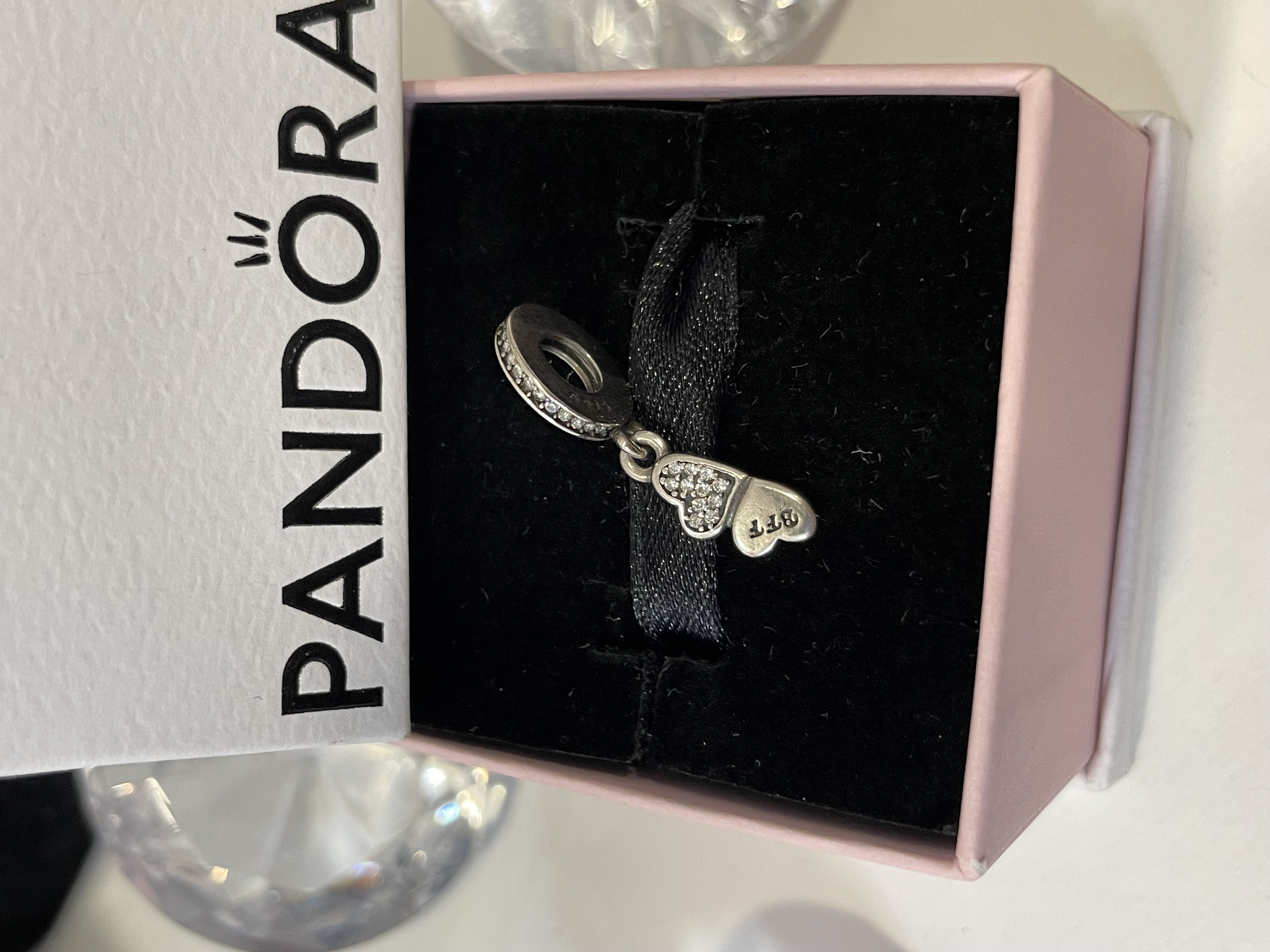 CHARM CORAZON DOBLE PLATA COLGANTE