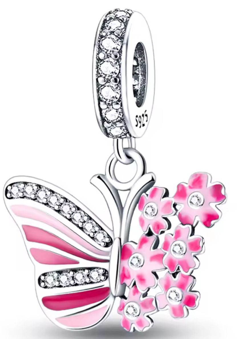 CHARM MARIPOSA CON FLORES