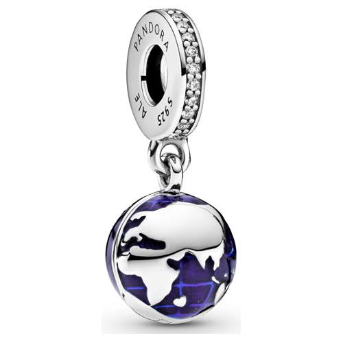 CHARM GLOBO TERRAQUEO MORADO COLGANTE