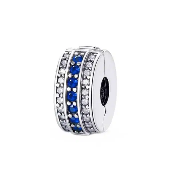 CLIP PIEDRAS AZULES Y PLATA