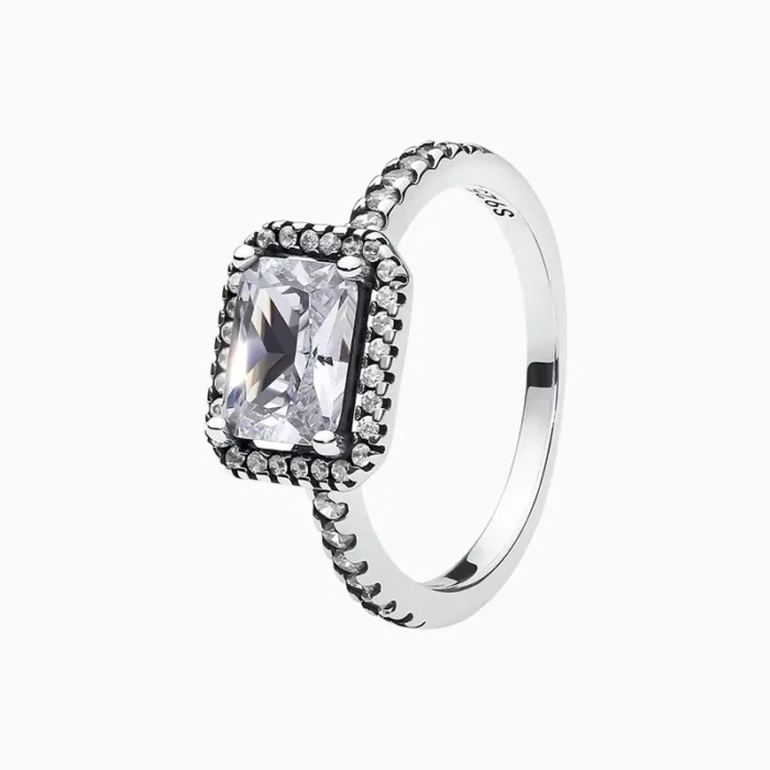 ANILLO PANDORA RECTANGULAR CON BORDE