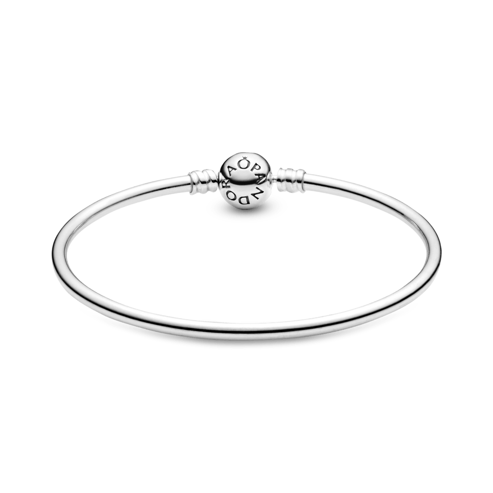 PULSERA BOLA PLATA ARO RÍGIDO