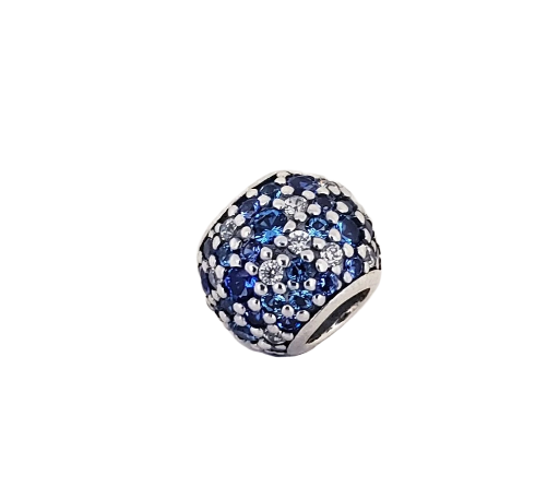 CHARM SEMI BOLA ZIRCONIAS TONOS AZULES