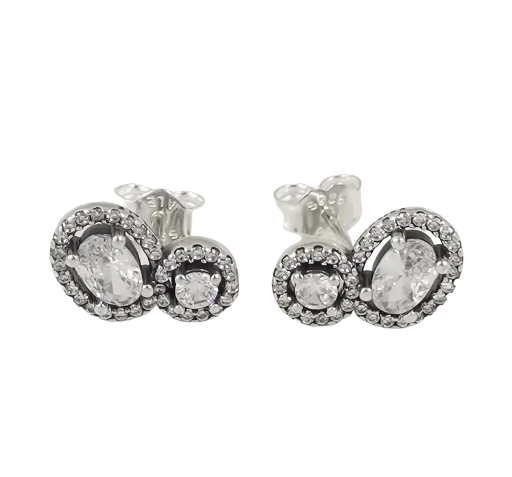 ARETES PIEDRA DOBLE CON ZIRCONIA