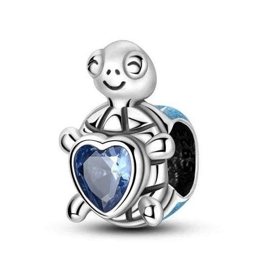 CHARM TORTUGA CORAZON AZUL 