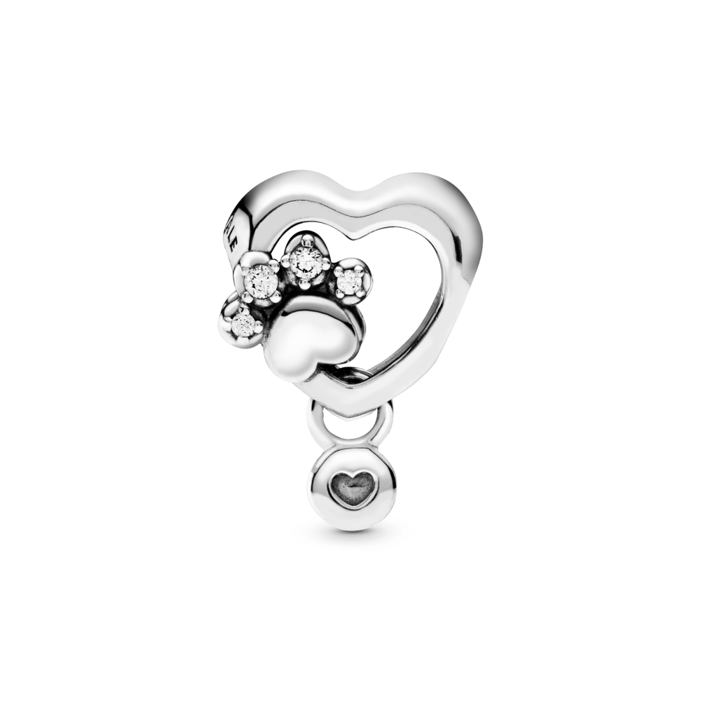 CHARM CORAZON CON HUELLA PLATA