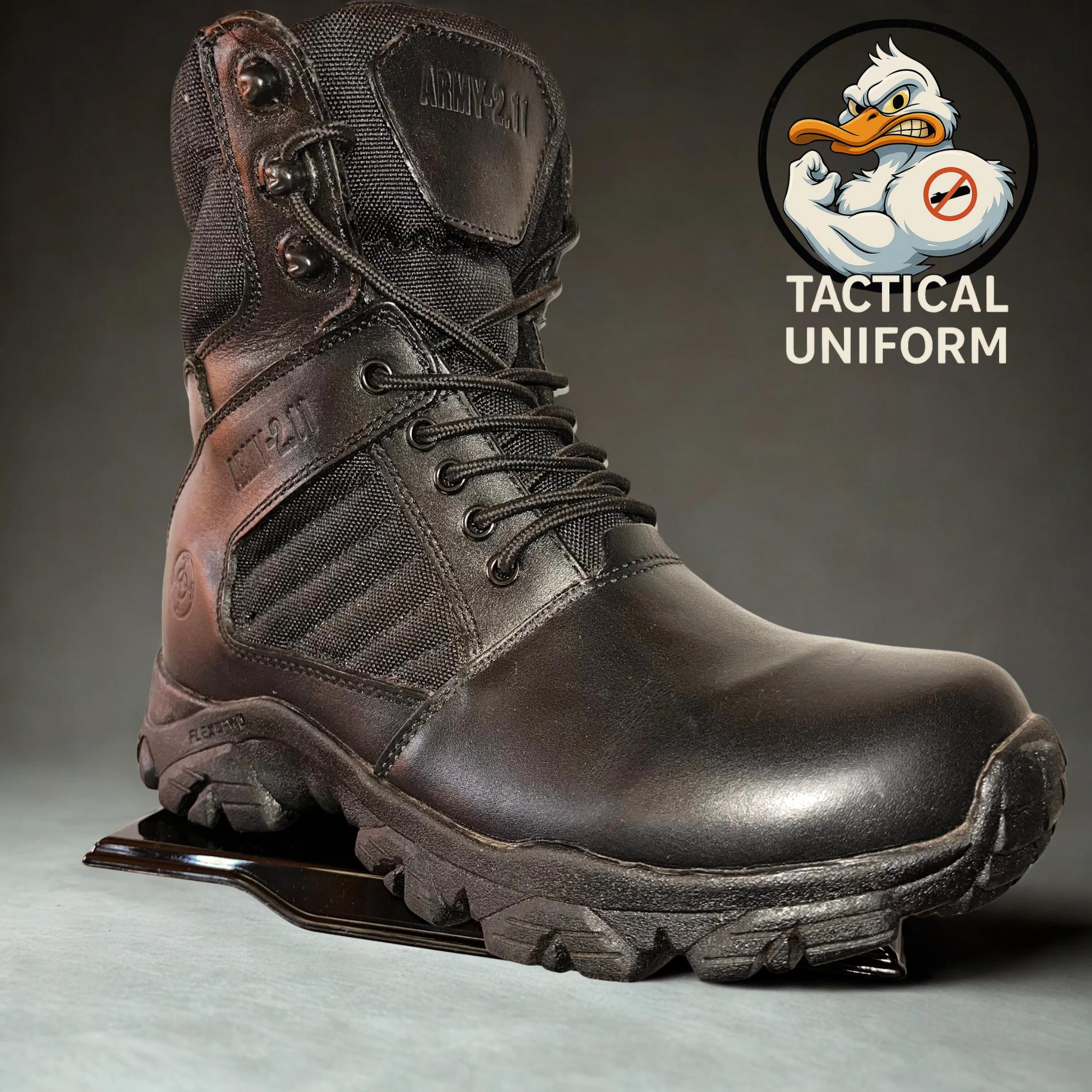 Bota ARMY confeccionado en cuero y cordura premium 