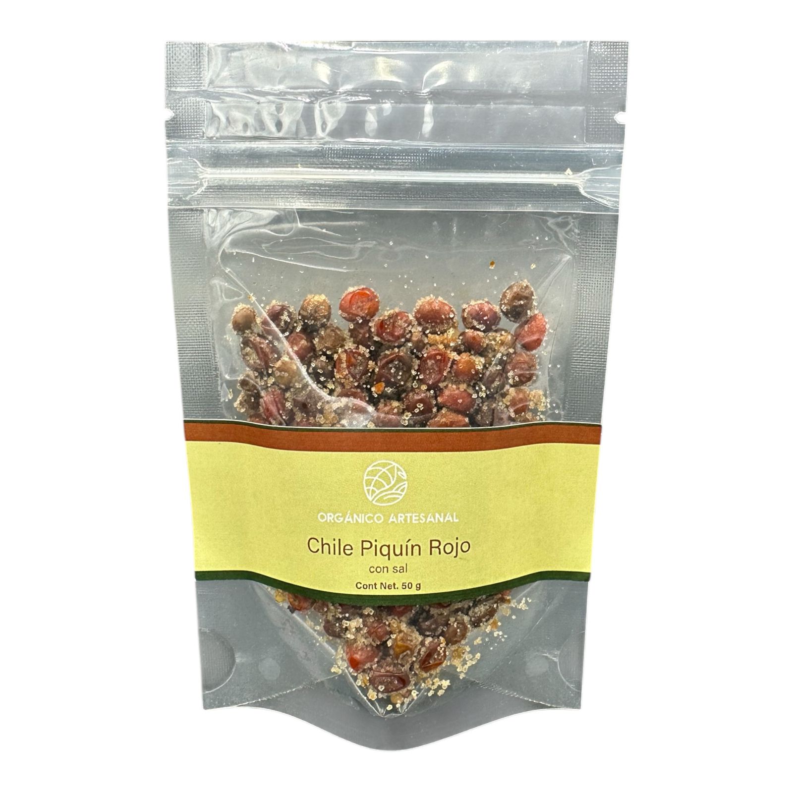 Chile piquín rojo con sal