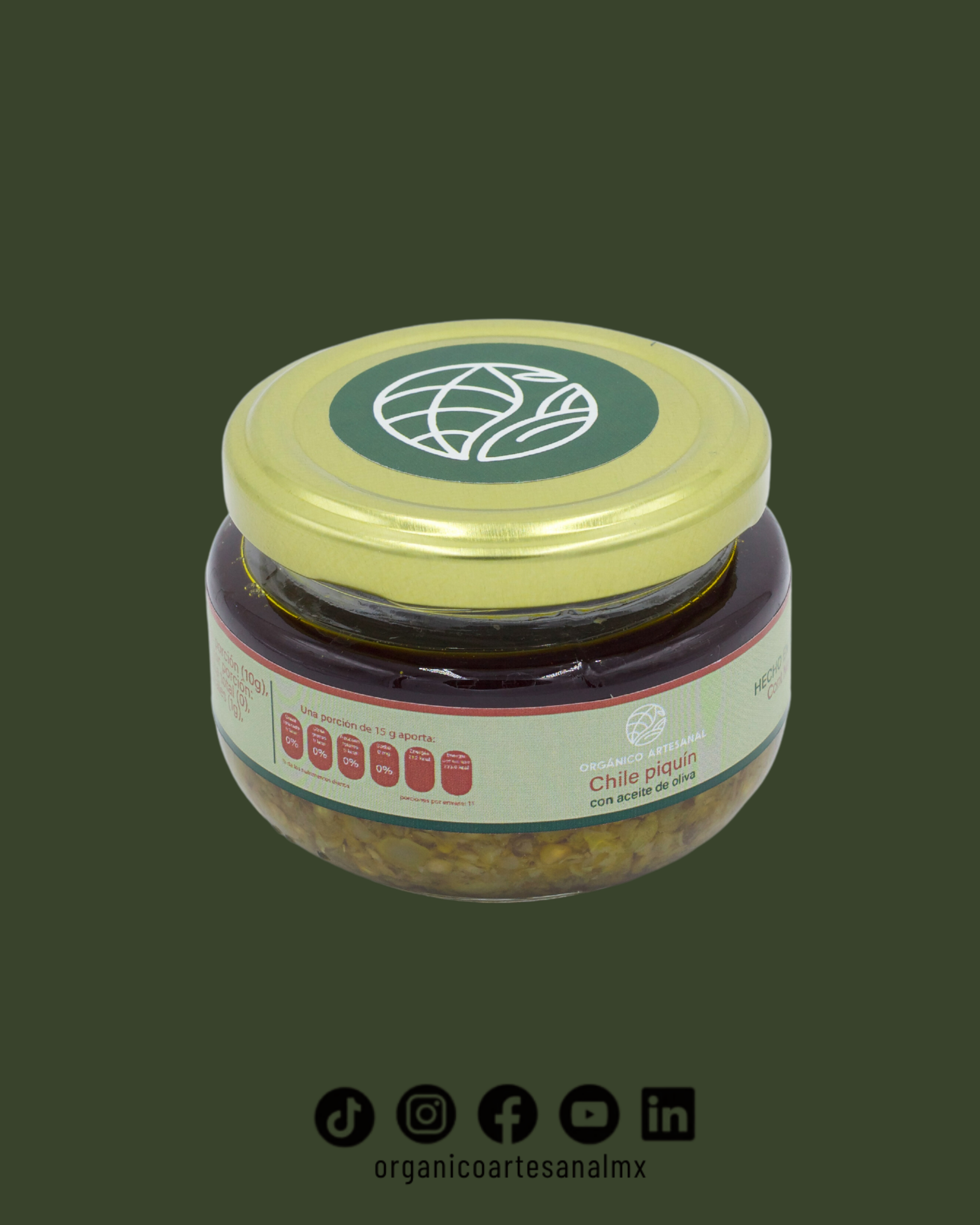 Salsa de chile piquín con aceite de oliva 110g