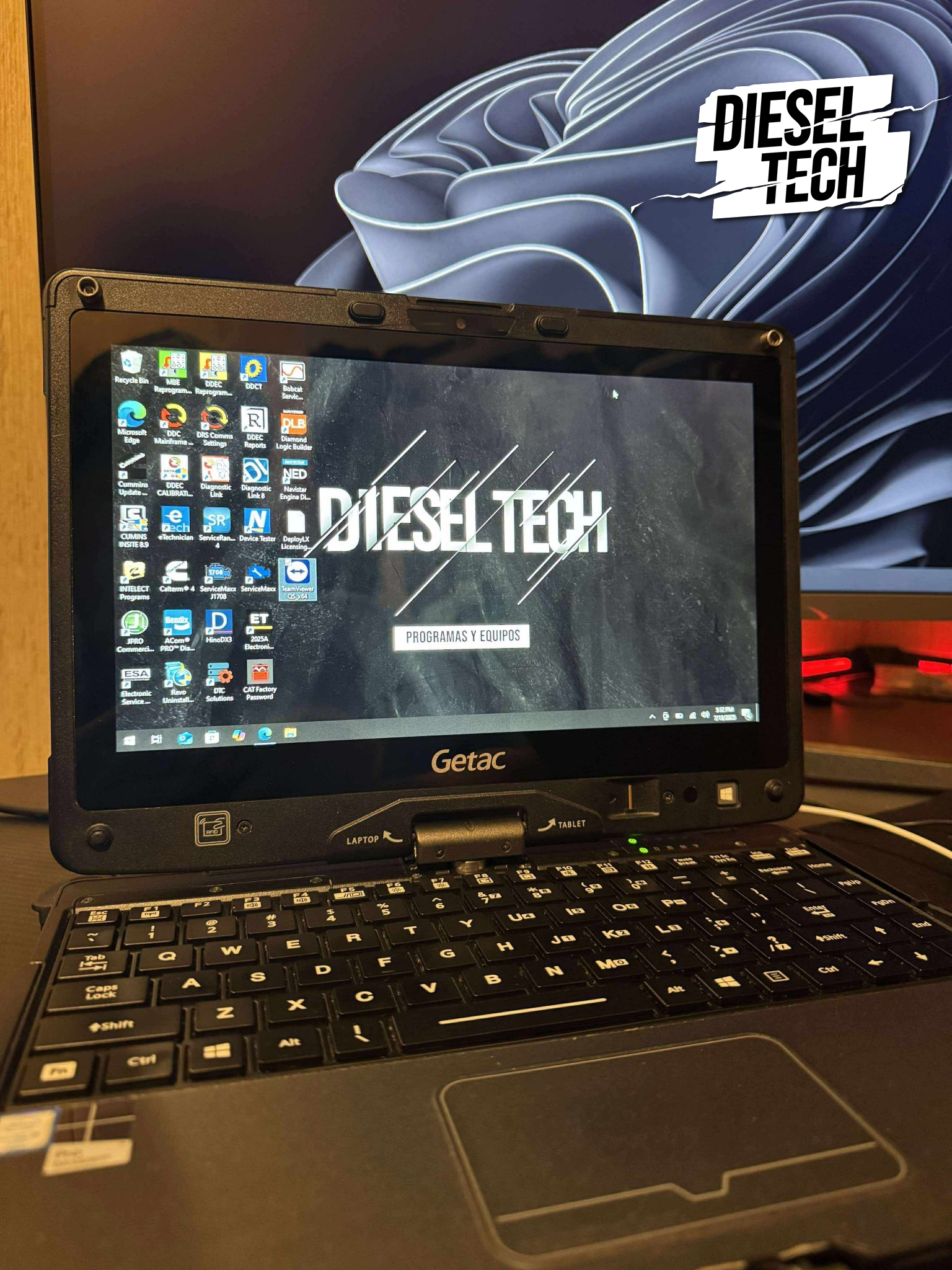 Getac Rugged Laptop 8gb ram On road