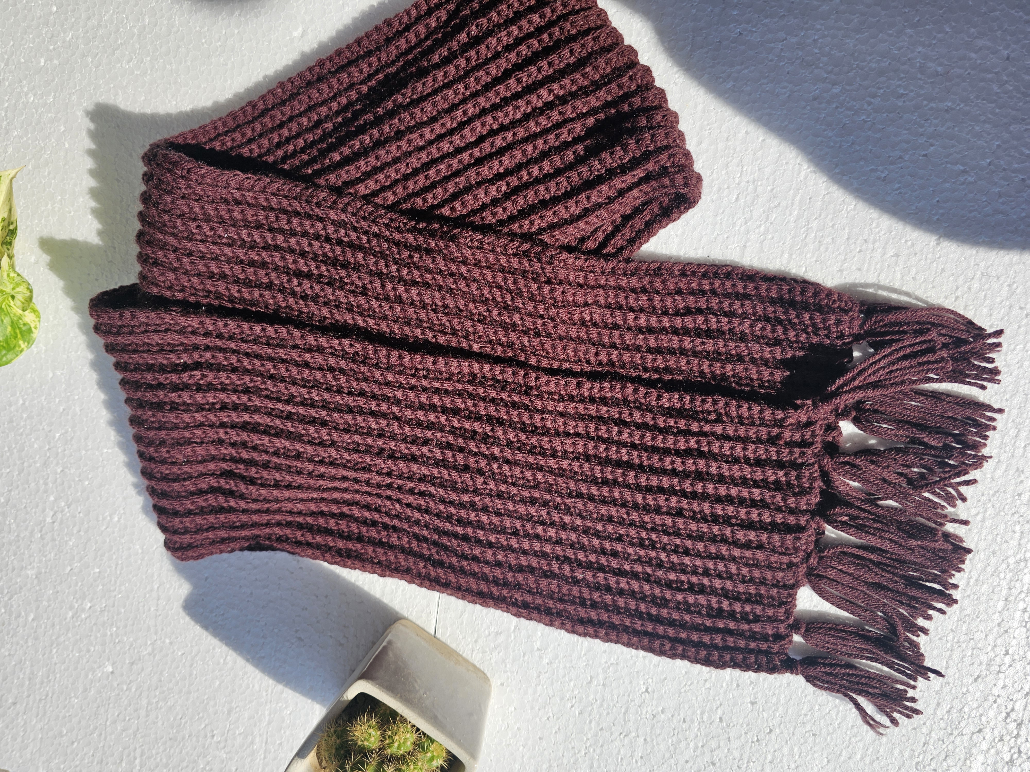 Handmade Brown Crochet Scarf