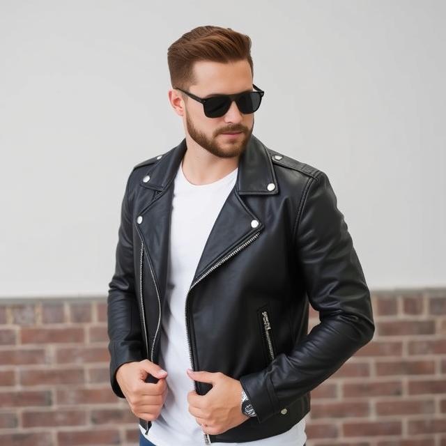 Dean – Czarna Skórzana Kurtka Motocyklowa