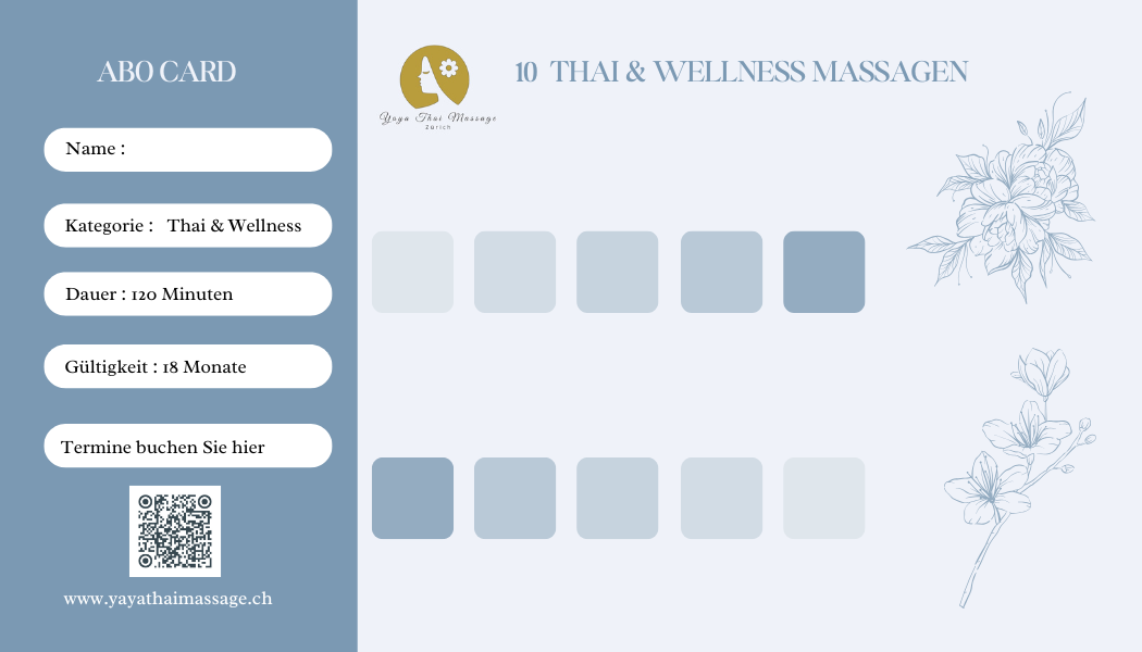Abo für 10 Thai- oder Wellness-Massagen à 120 Minuten