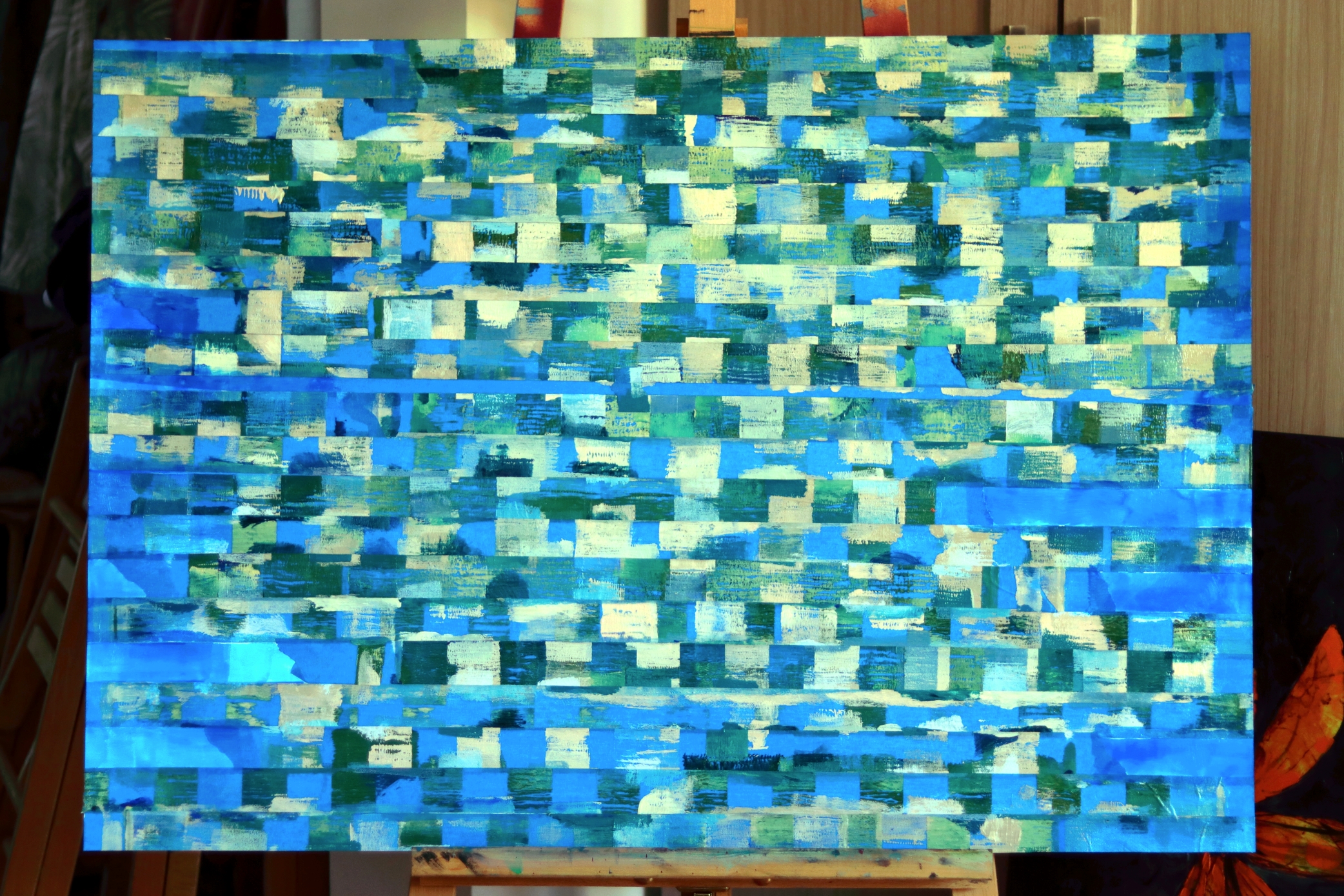 Obraz abstrakcyjny w odcieniach niebieskiego "Feeling Blue"